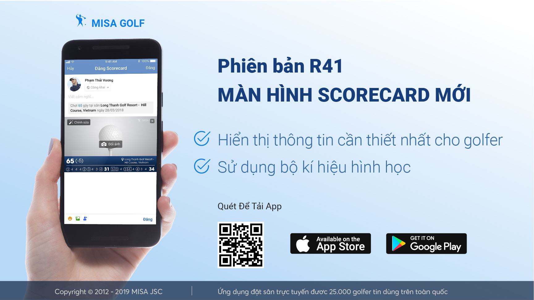 Cải tiến màn hình scorecard trên ứng dụng MISA Golf