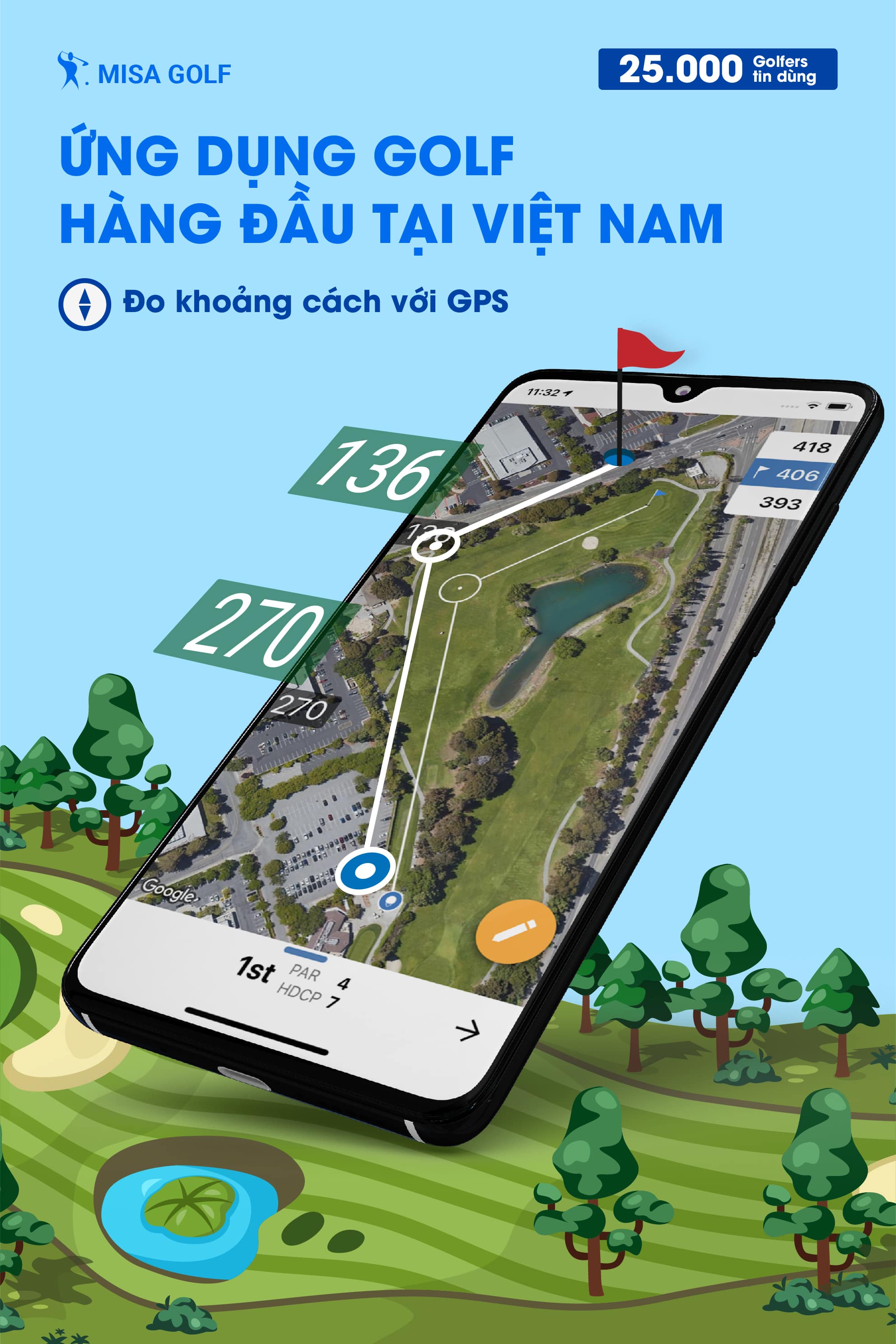 Với Golf GPS của MISA Golf, đo khoảng cách trên sân chưa bao giờ dễ dàng đến thế